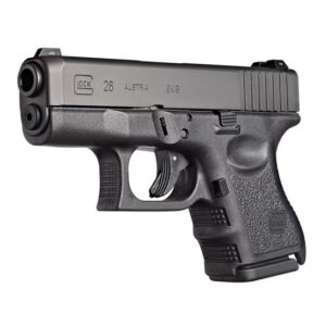 High-quality image of the Glock 26 Gen3 9mm pistol, featuring a compact design, 10+1 round capacity, and a black polymer frame – ideal for concealed carry and self-defense.